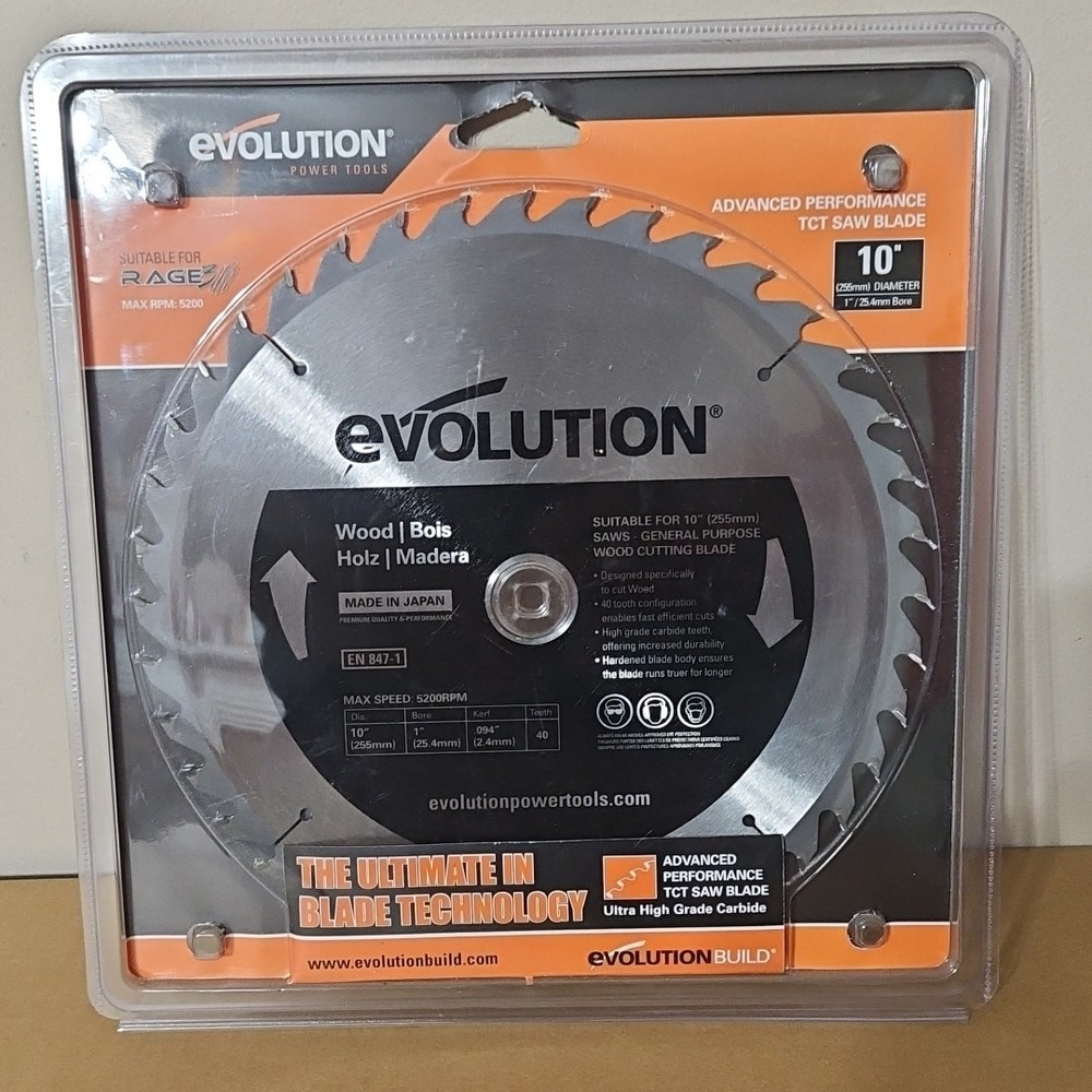Evolution FW255TCT-60 Fine Wood Cutting Saw Blade, 10 Inch x 60-Tooth